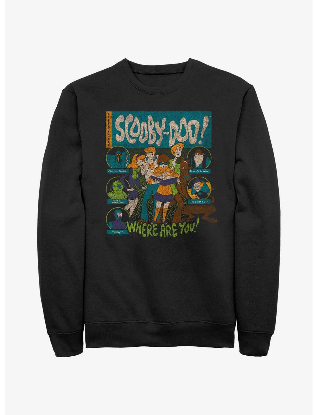 Scooby Doo Mystery Poster Sweatshirt, BLACK, hi-res