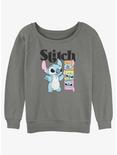 Disney Lilo & Stitch Stitch Poses Womens Slouchy Sweatshirt, GRAY HTR, hi-res