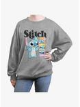 Disney Lilo & Stitch Stitch Poses Womens Oversized Sweatshirt, HEATHER GR, hi-res