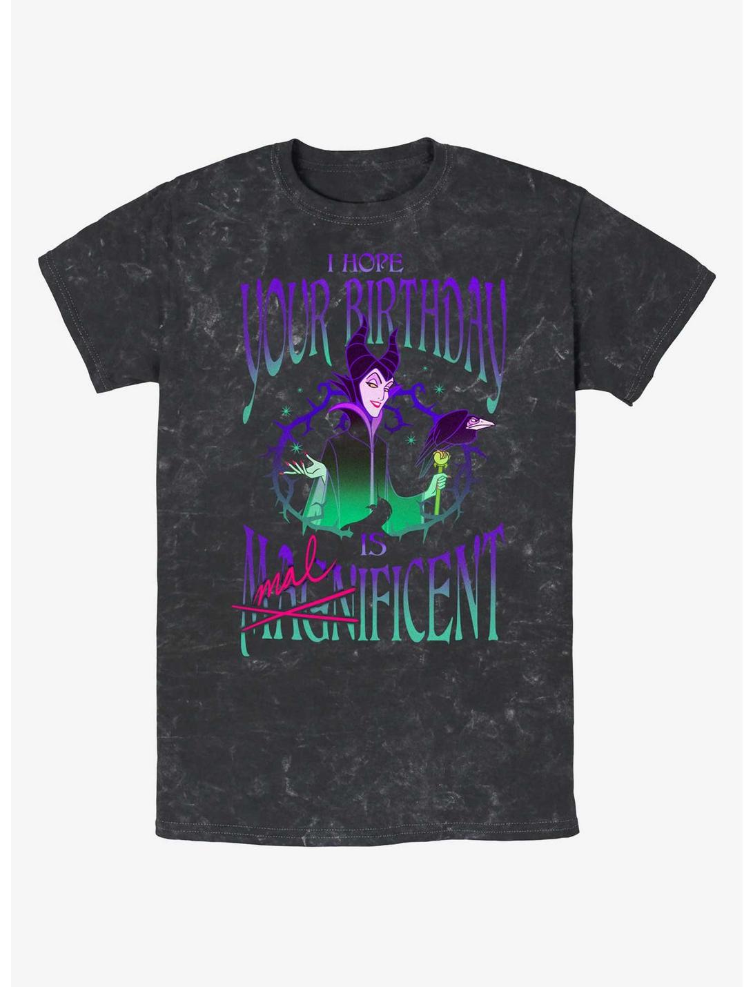 Disney Villains Hope Your Birthday Is Maleficent Mineral Wash T-Shirt, BLACK, hi-res