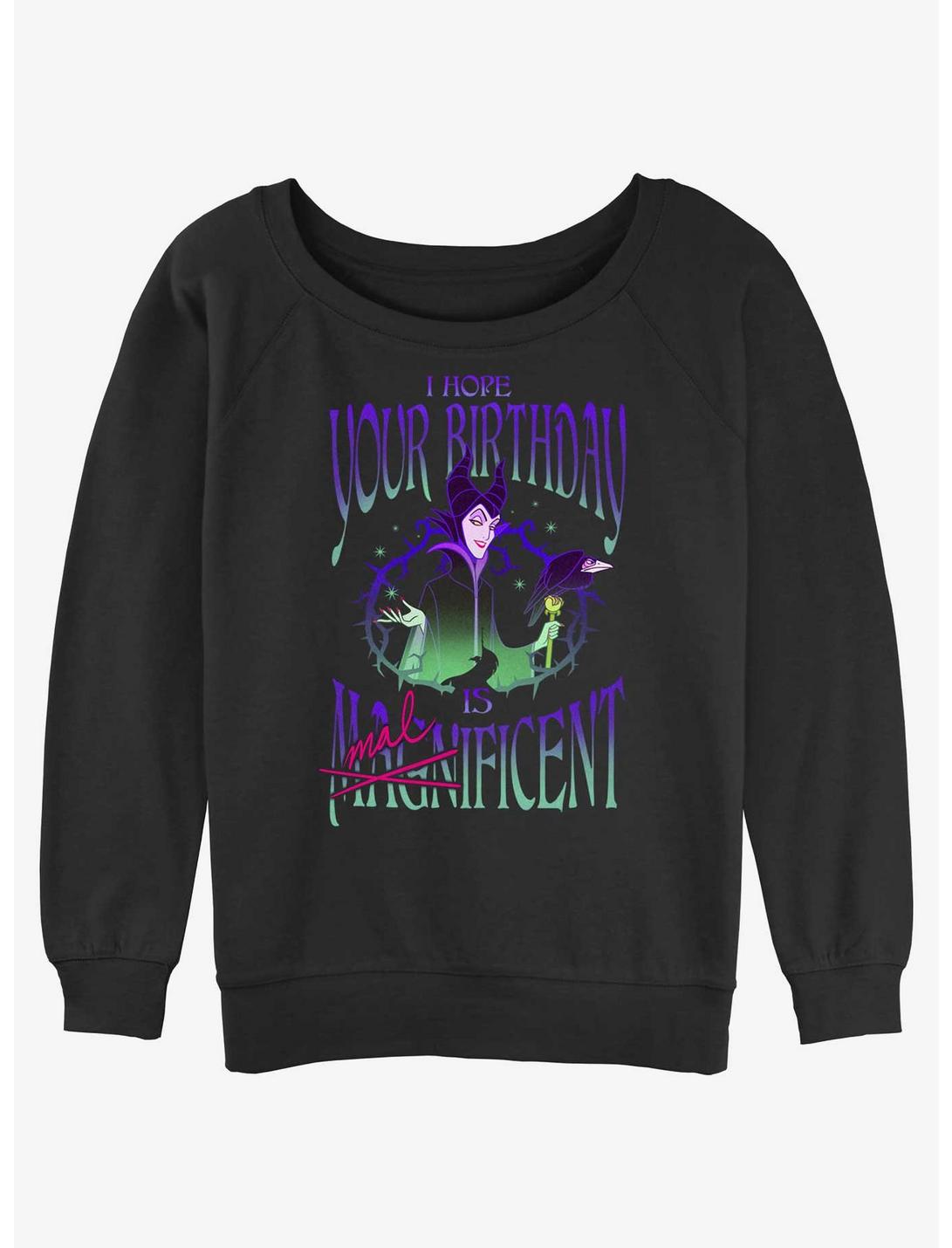 Disney Villains Hope Your Birthday Is Maleficent Womens Slouchy Sweatshirt, BLACK, hi-res