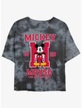 Disney Mickey Mouse The One And Only Womens Tie-Dye Crop T-Shirt, BLKCHAR, hi-res