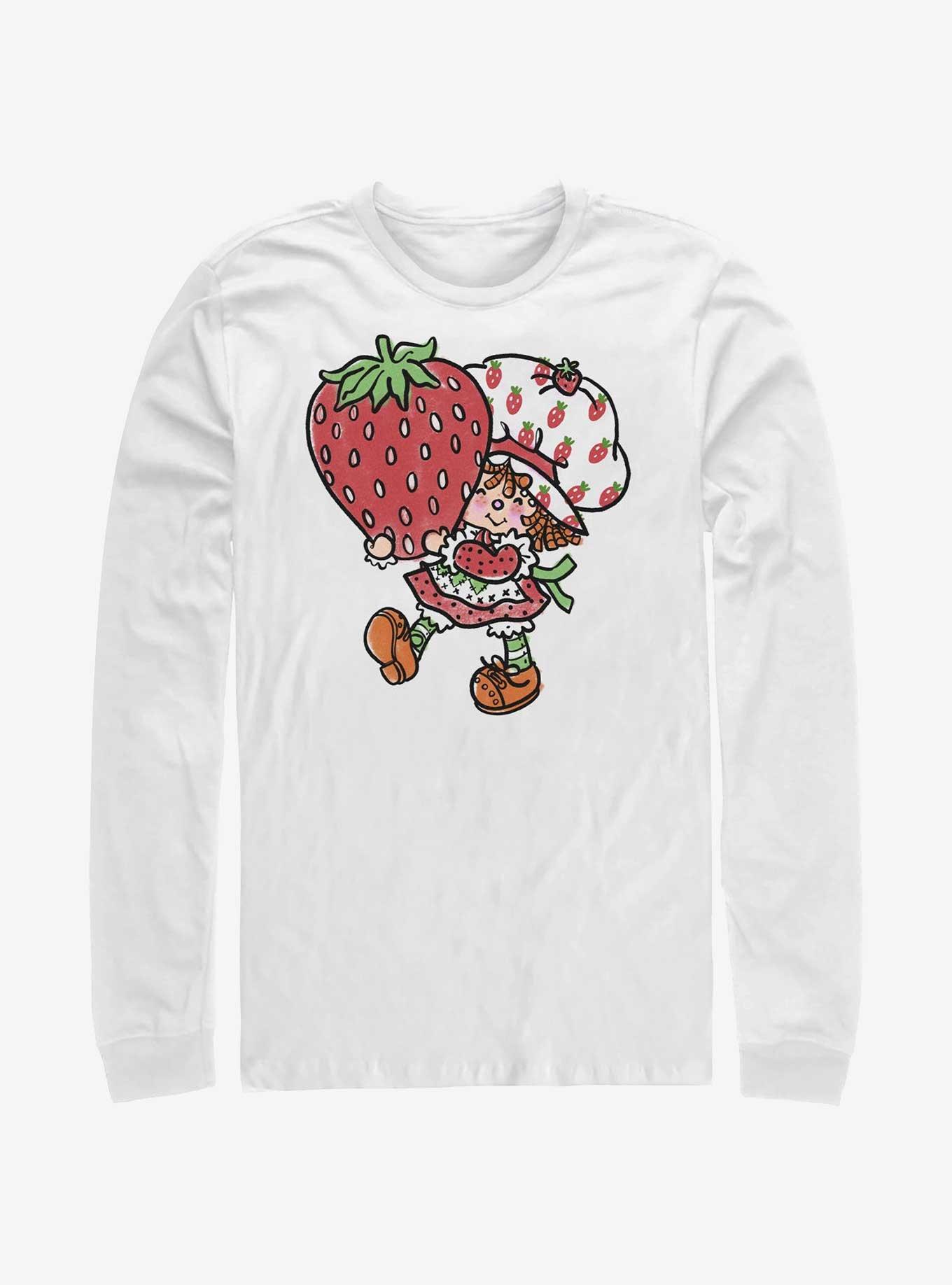 Strawberry Shortcake Big Strawberry Long-Sleeve T-Shirt, WHITE, hi-res