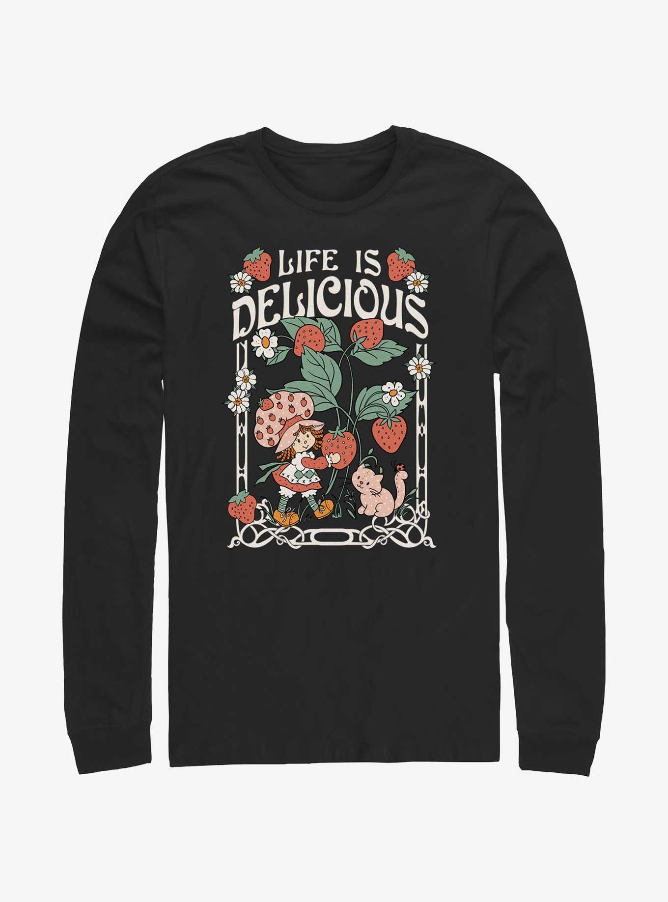 Strawberry Shortcake Life Is Delicious Long-Sleeve T-Shirt, BLACK, hi-res