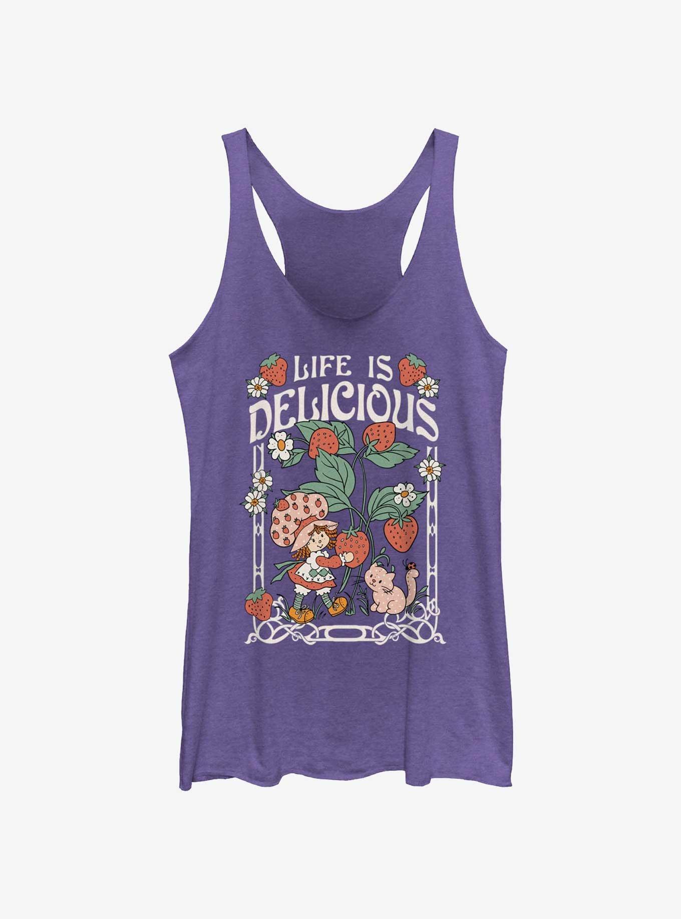 Strawberry Shortcake Life Is Delicious Womens Tank Top, PUR HTR, hi-res