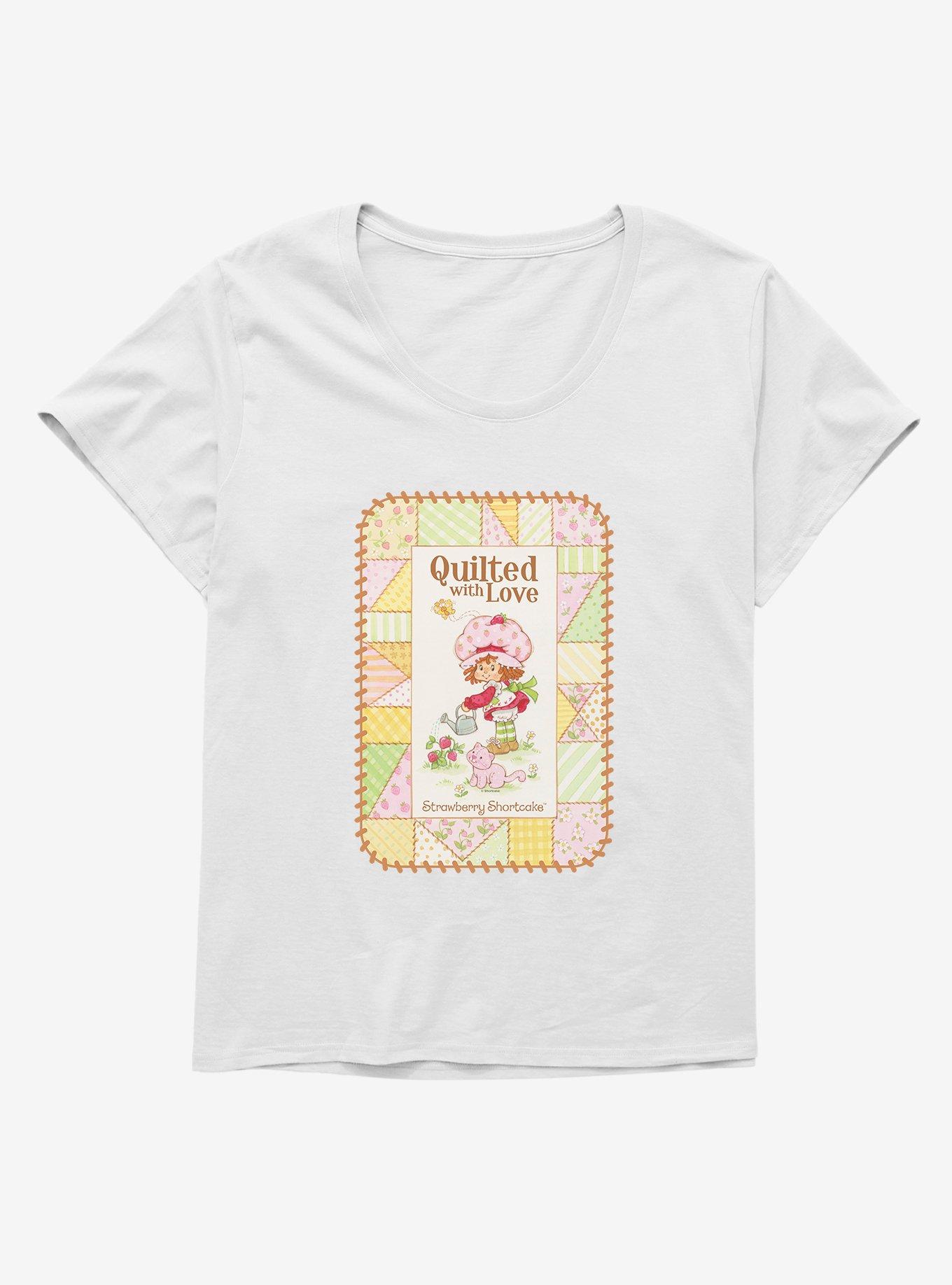 Strawberry Shortcake Quilted With Love Womens T-Shirt Plus Size, WHITE, hi-res