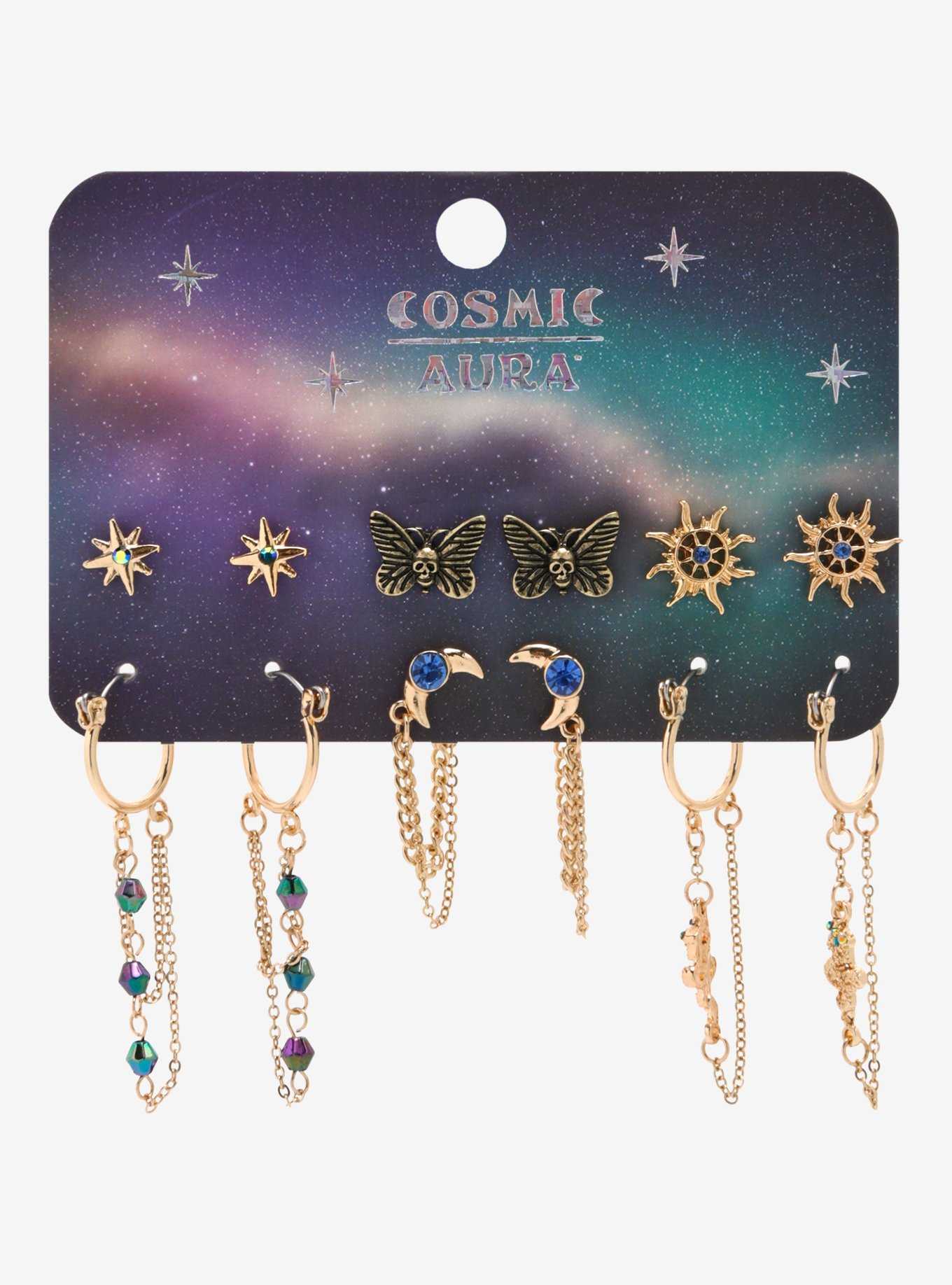 Cosmic Aura Celestial Moth Earring Set, , hi-res
