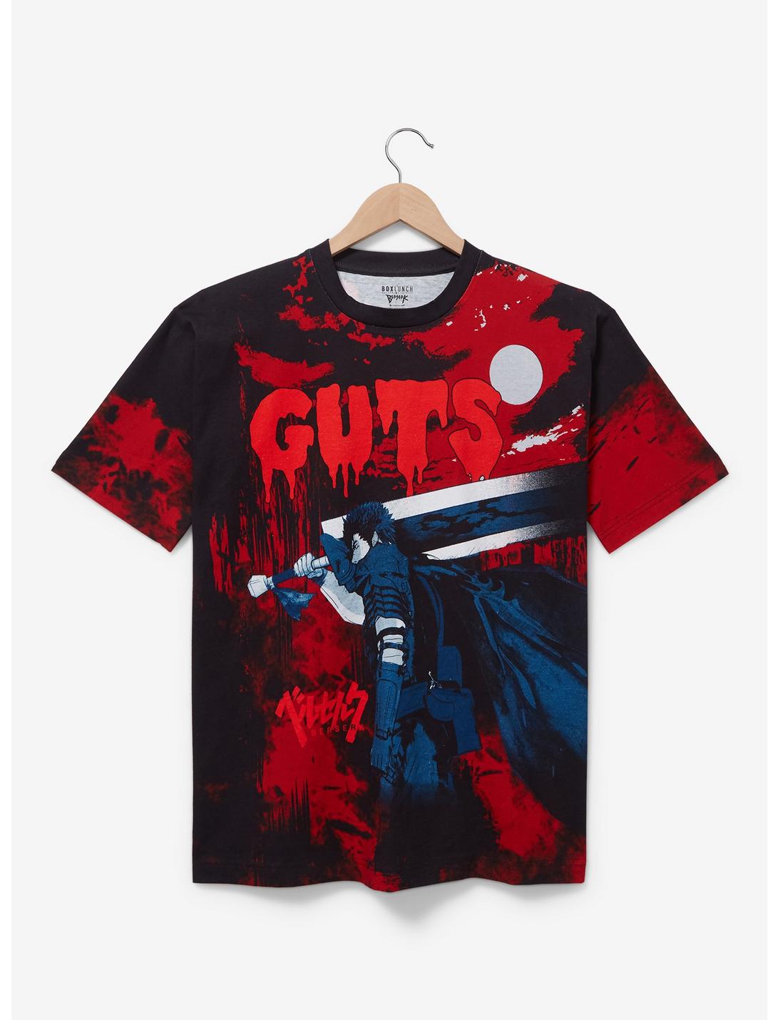 Berserk Guts Portrait Tie-Dye T-Shirt - BoxLunch Exclusive, RED, hi-res