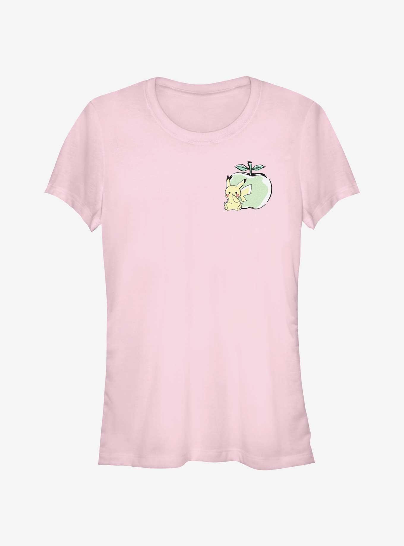 Pokemon Chibi Pikachu Apple Girls T-Shirt, LIGHT PINK, hi-res