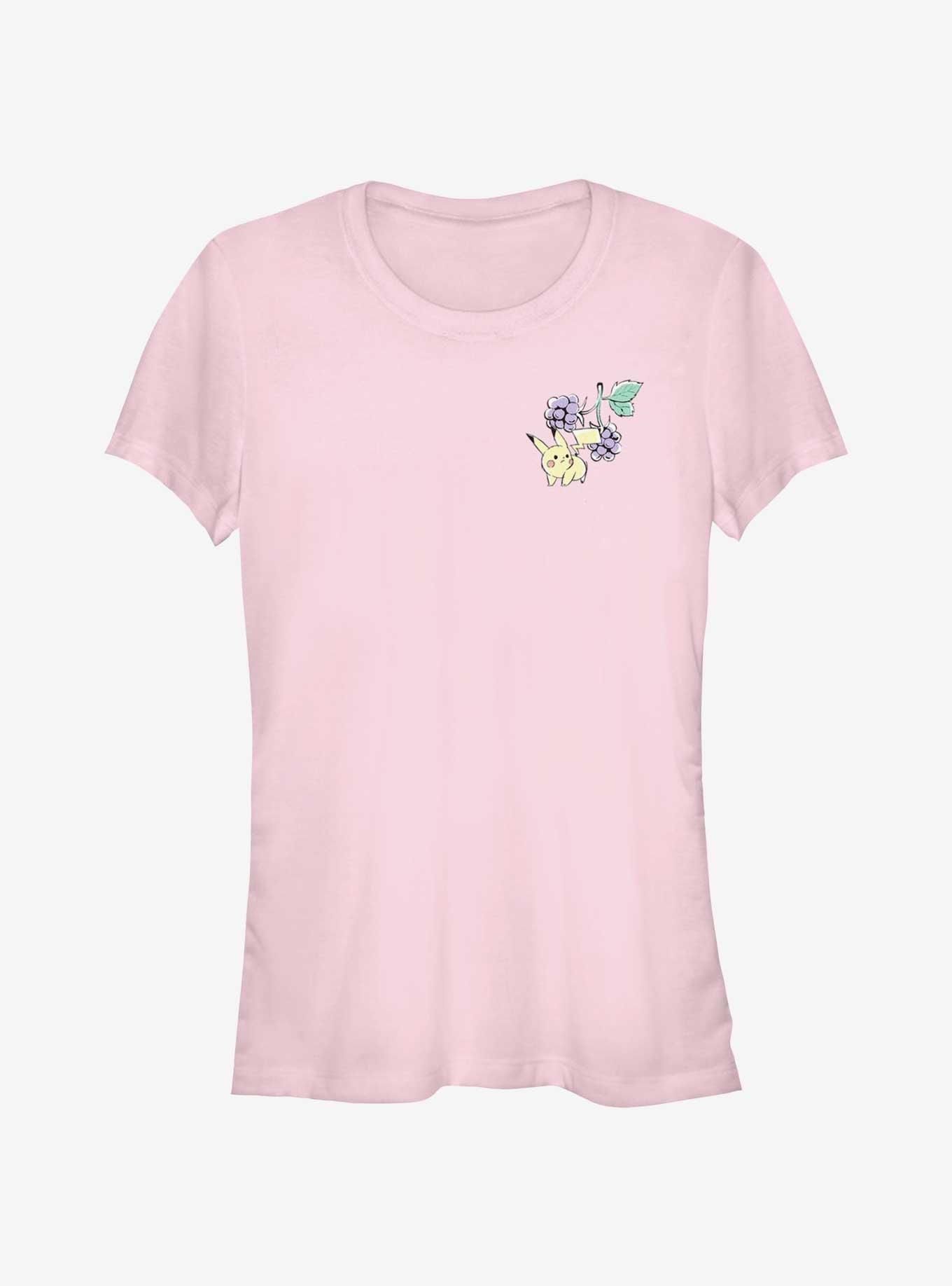 Pokemon Chibi Pikachu Grapes Girls T-Shirt, LIGHT PINK, hi-res