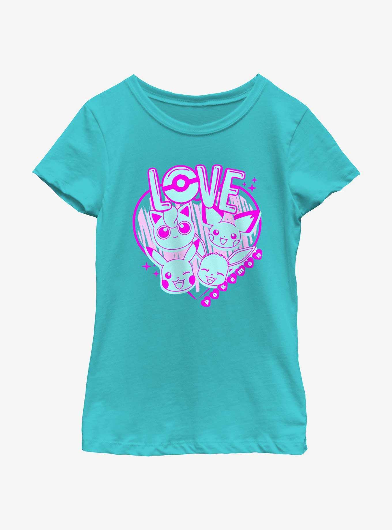Pokemon Love Neon Youth Girls T-Shirt, , hi-res