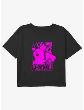 Pokemon Pikachu Sweet Neon Youth Girls Boxy Crop T-Shirt, , hi-res