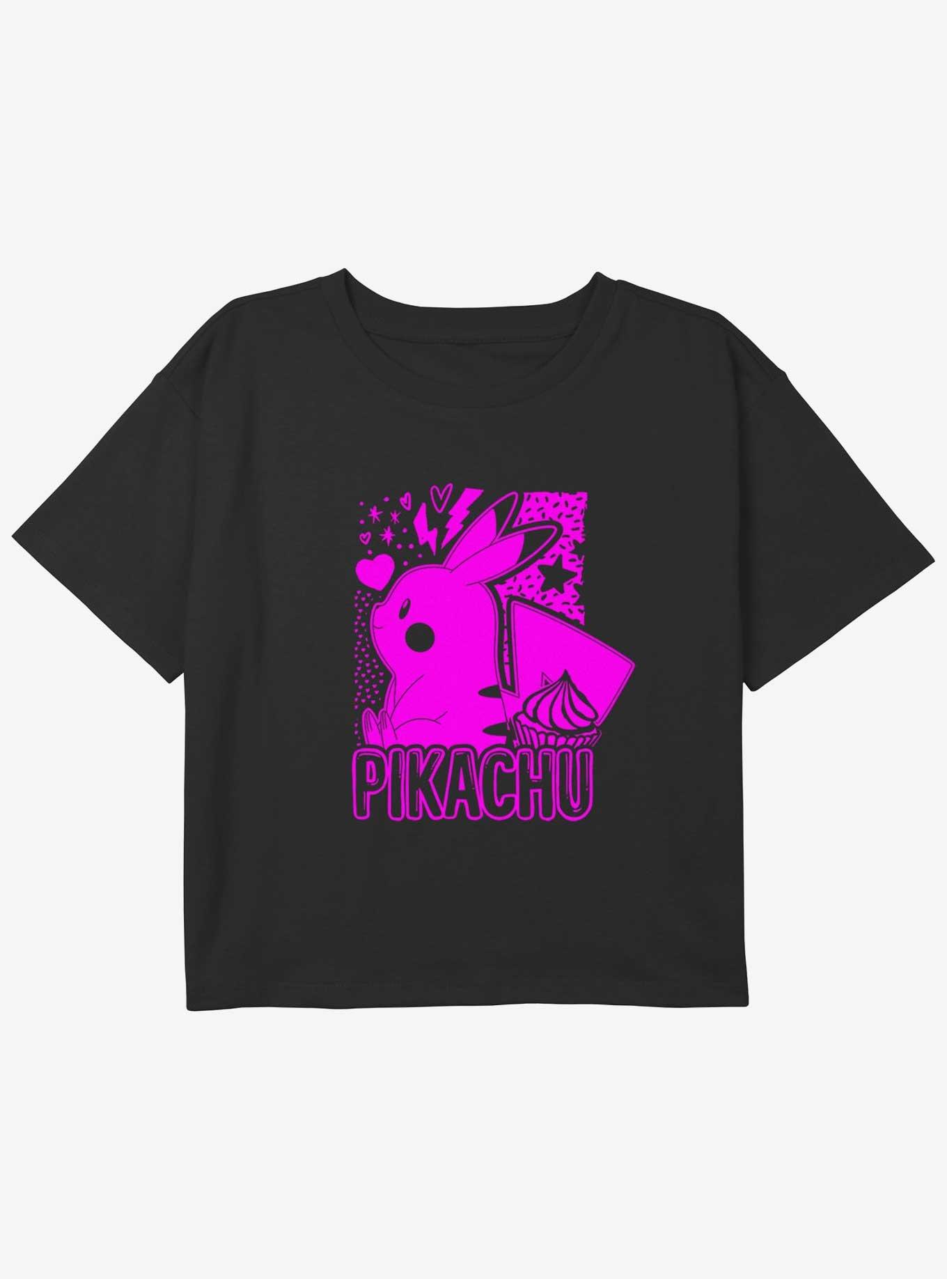 Pokemon Pikachu Sweet Neon Youth Girls Boxy Crop T-Shirt, , hi-res