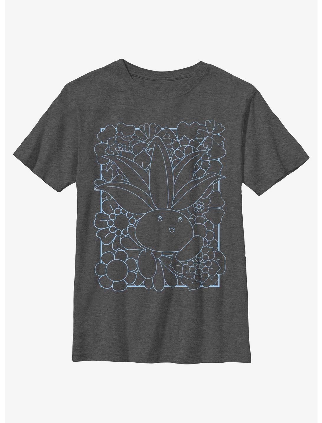 Pokemon Oddish Flower Box Youth T-Shirt, CHAR HTR, hi-res