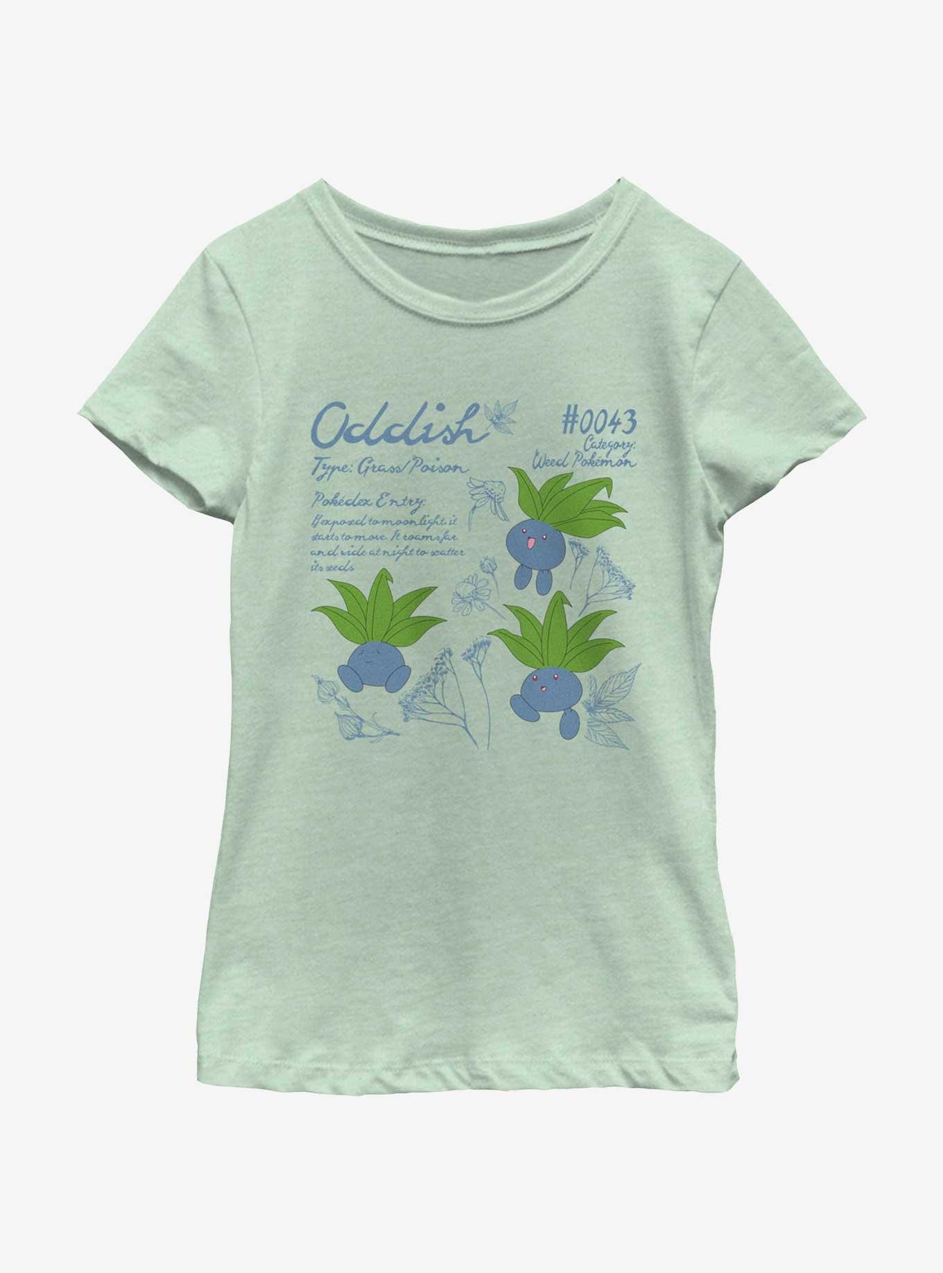Pokemon Oddish Study Youth Girls T-Shirt, MINT, hi-res