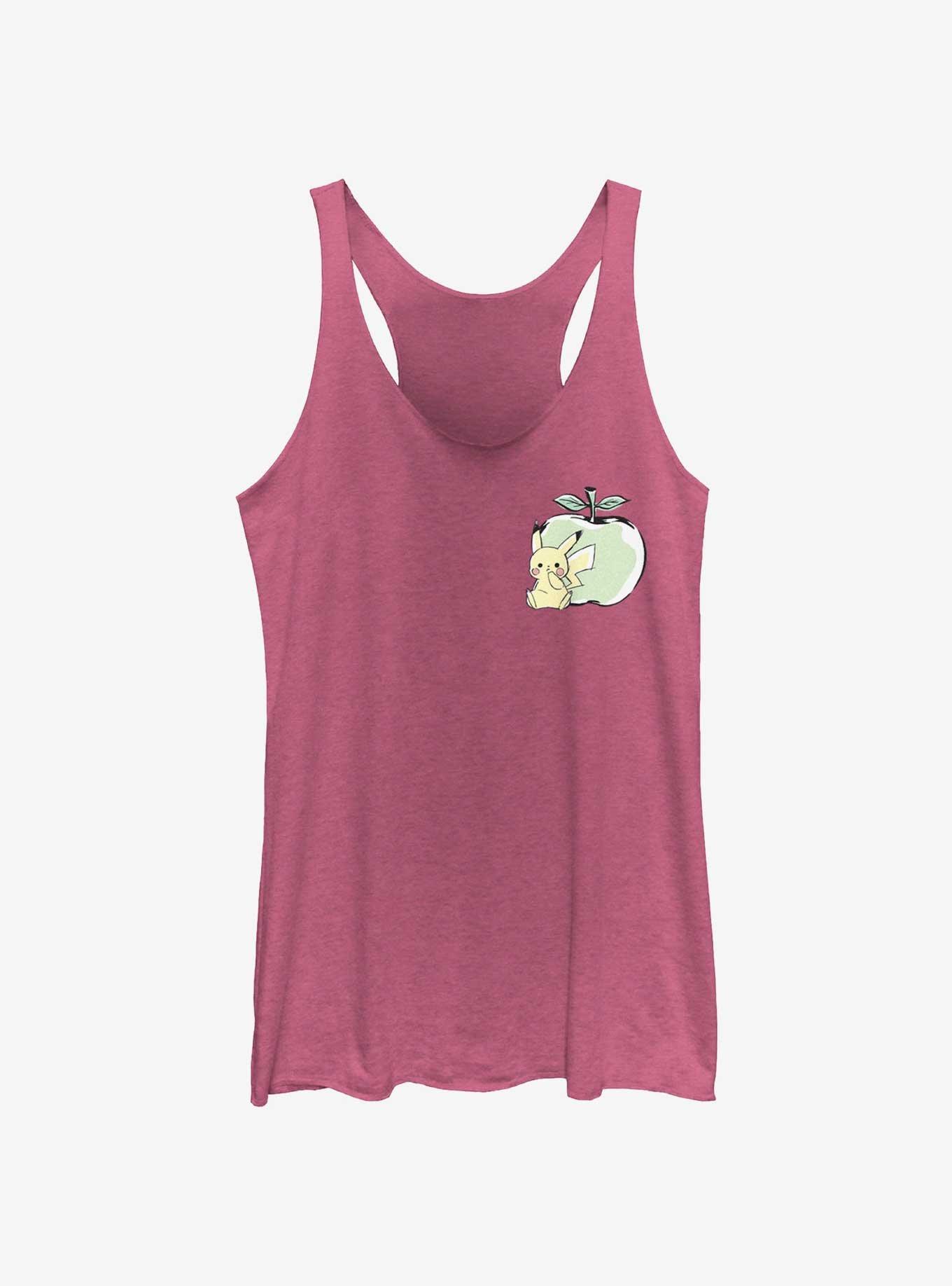 Pokemon Chibi Pikachu Apple Womens Tank Top, PINK HTR, hi-res