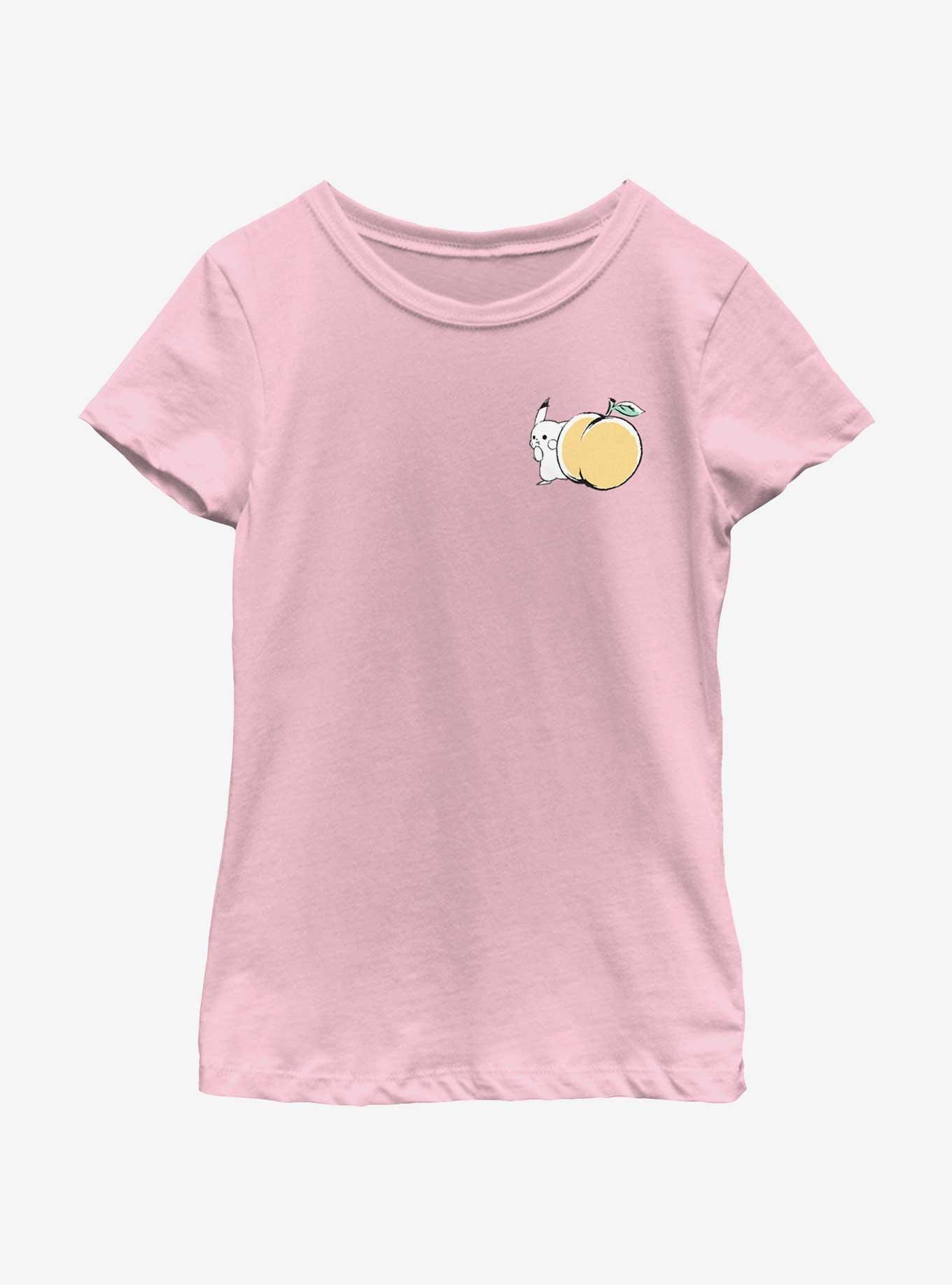 Pokemon Chibi Pikachu Peach Youth Girls T-Shirt, PINK, hi-res