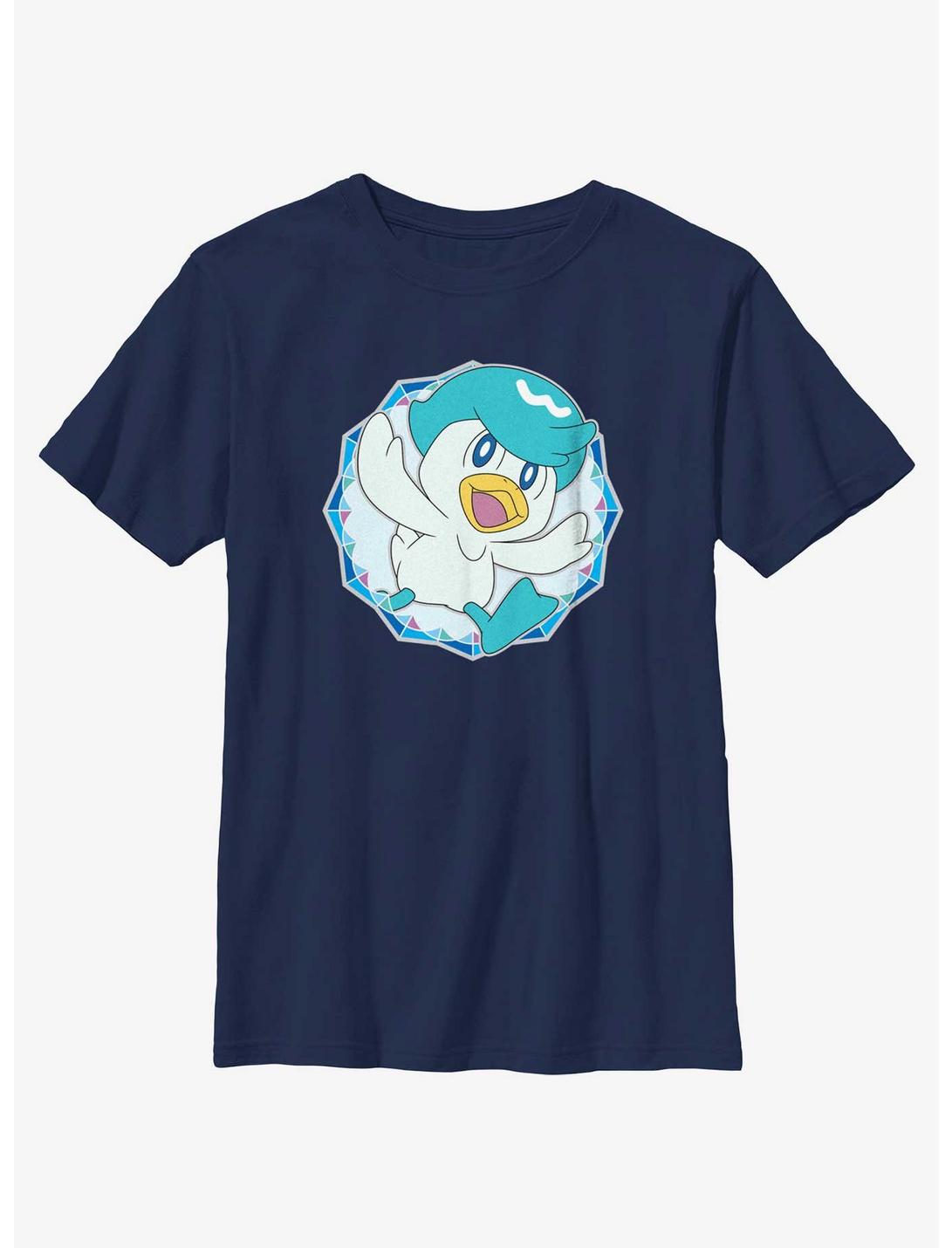 Pokemon Quaxly Badge Youth T-Shirt, NAVY, hi-res