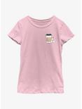 Pokemon Chibi Pikachu Coffee Youth Girls T-Shirt, PINK, hi-res