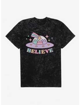 Pusheen Believe Mineral Wash T-Shirt, , hi-res