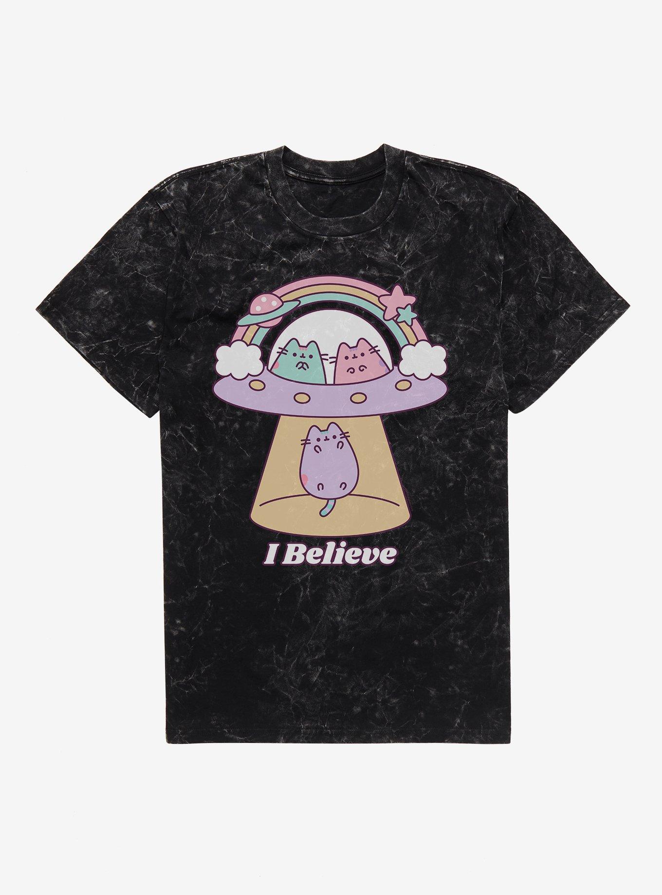 Pusheen I Believe Mineral Wash T-Shirt, , hi-res