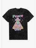 Pusheen Peace Out Mineral Wash T-Shirt, BLACK MINERAL WASH, hi-res
