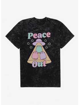 Pusheen Peace Out Mineral Wash T-Shirt, , hi-res