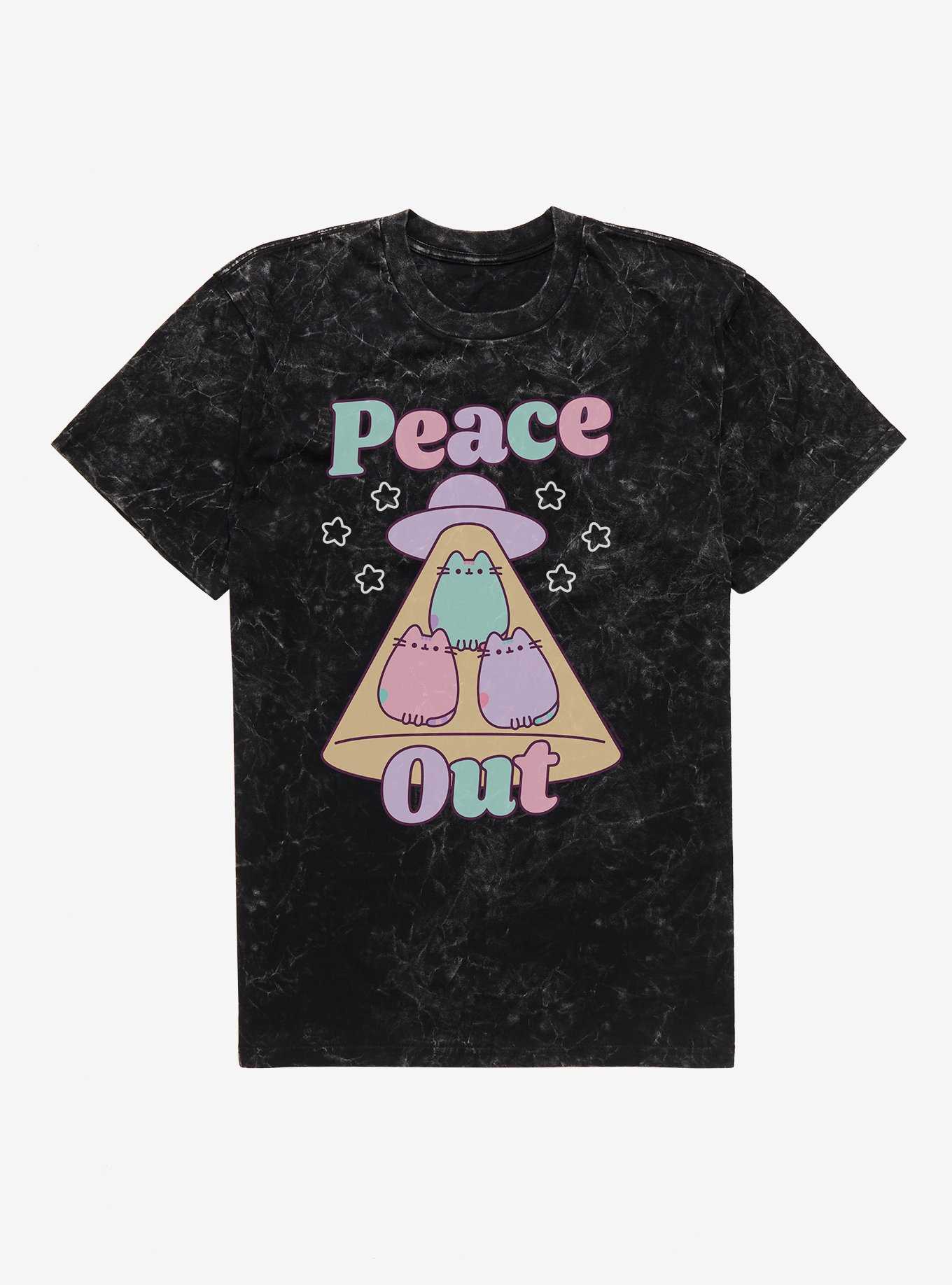 Pusheen Peace Out Mineral Wash T-Shirt, , hi-res