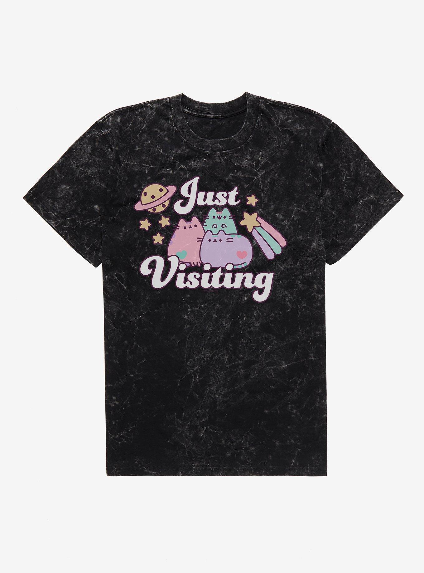 Pusheen Just Visiting Mineral Wash T-Shirt, , hi-res