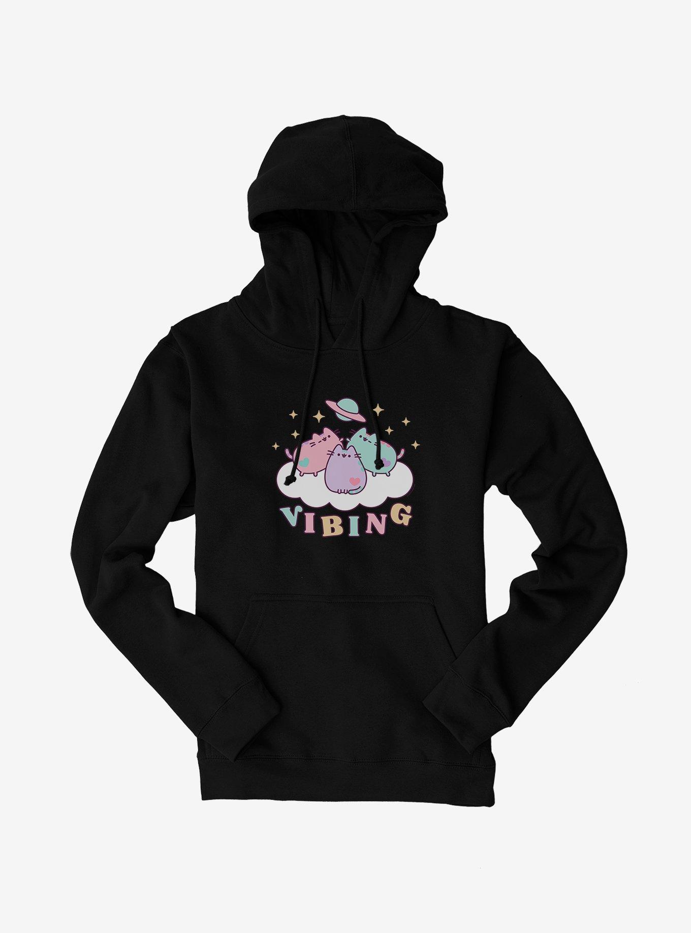 Pusheen Vibing Hoodie, BLACK, hi-res