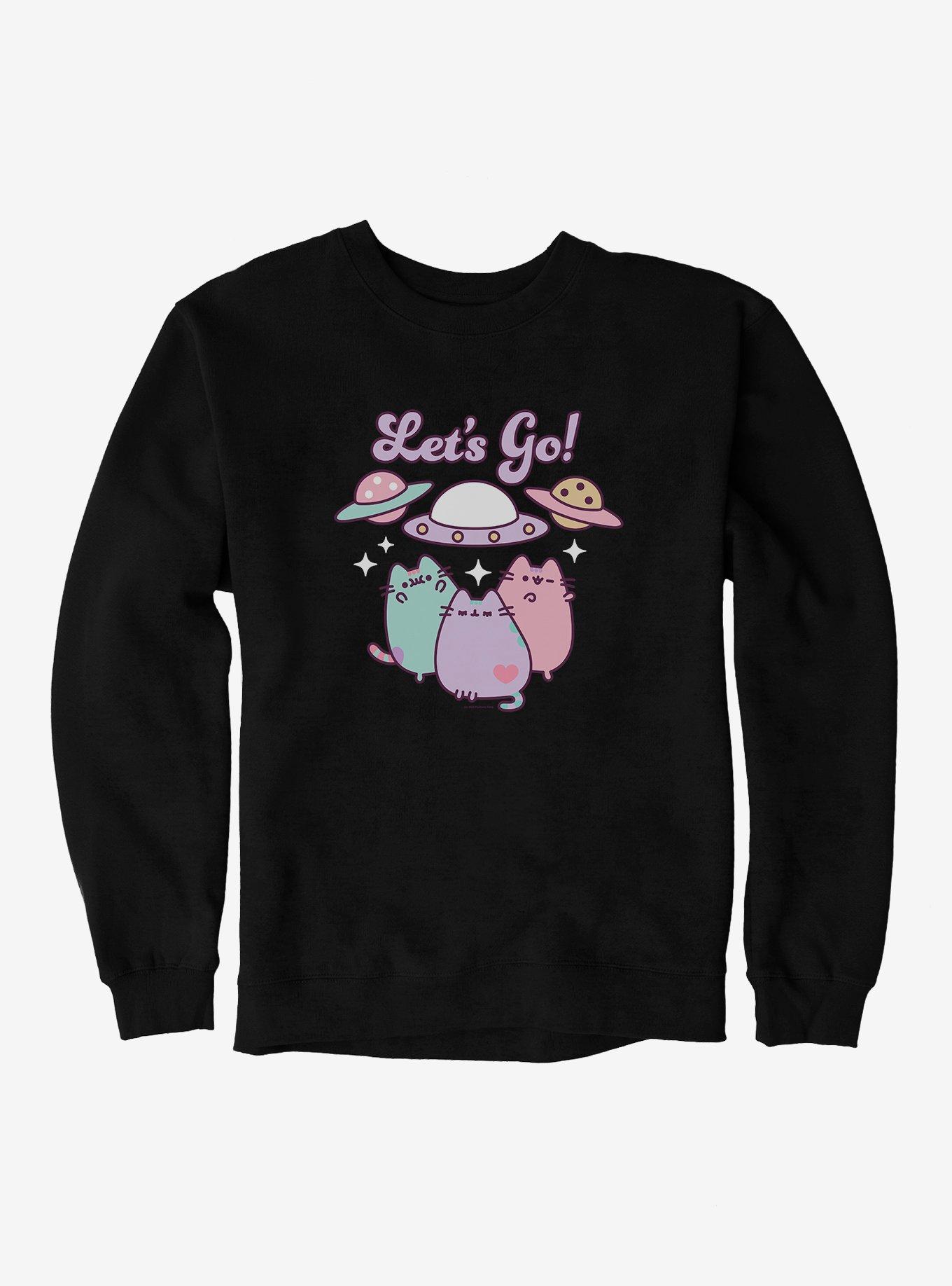 Pusheen Let's Go! Sweatshirt, BLACK, hi-res