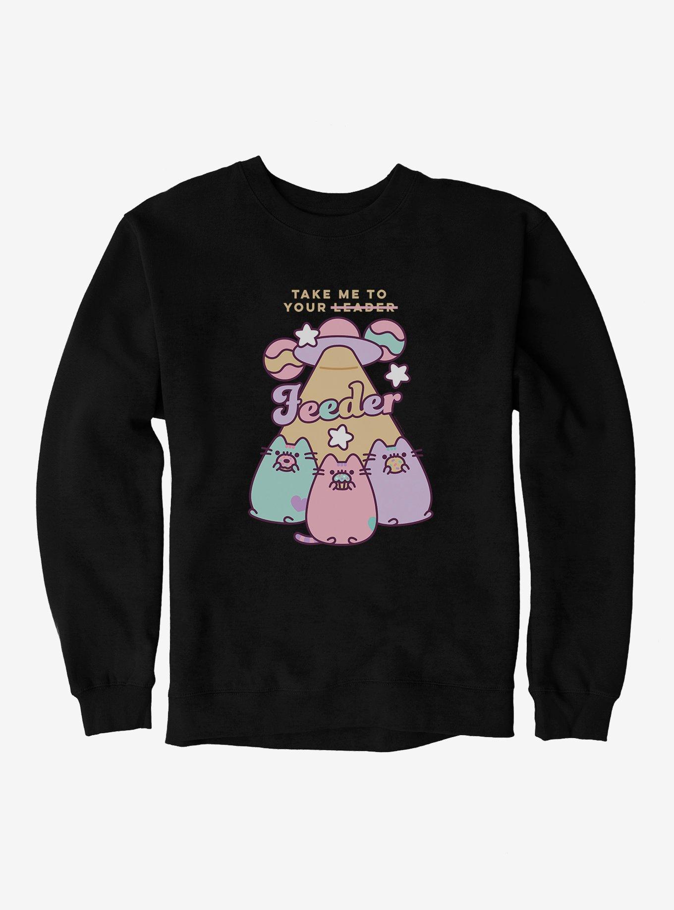 Pusheen Take Me To Your Feeder Sweatshirt, BLACK, hi-res