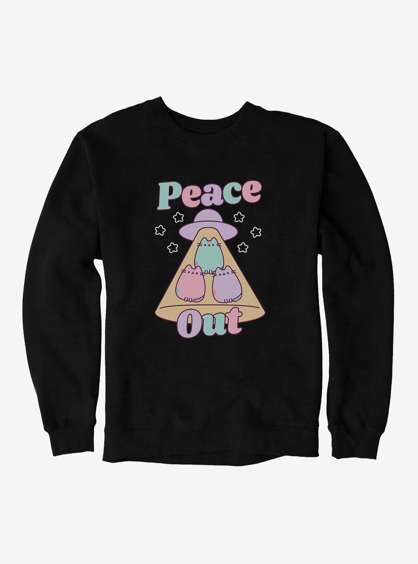 Pusheen Peace Out Sweatshirt, BLACK, hi-res