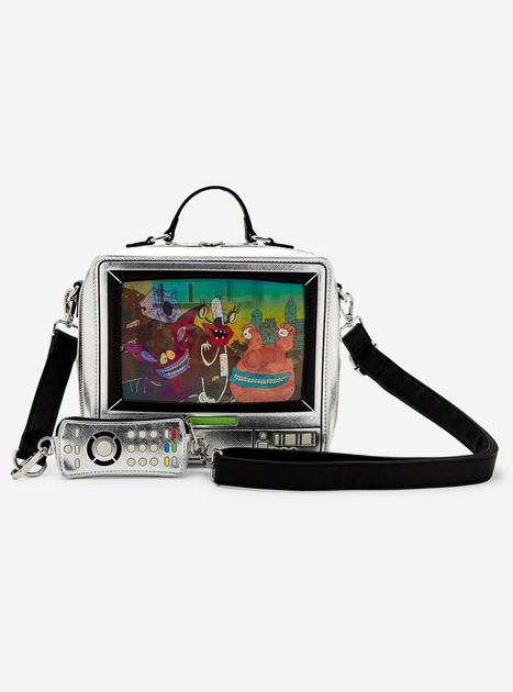 Loungefly Nickelodeon Retro TV Silver Crossbody Bag | Hot Topic display picture 1