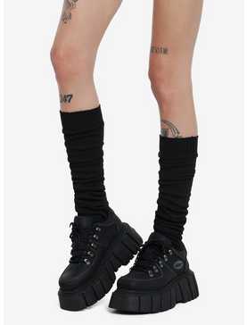 Black Slouchy Knee-High Socks, , hi-res