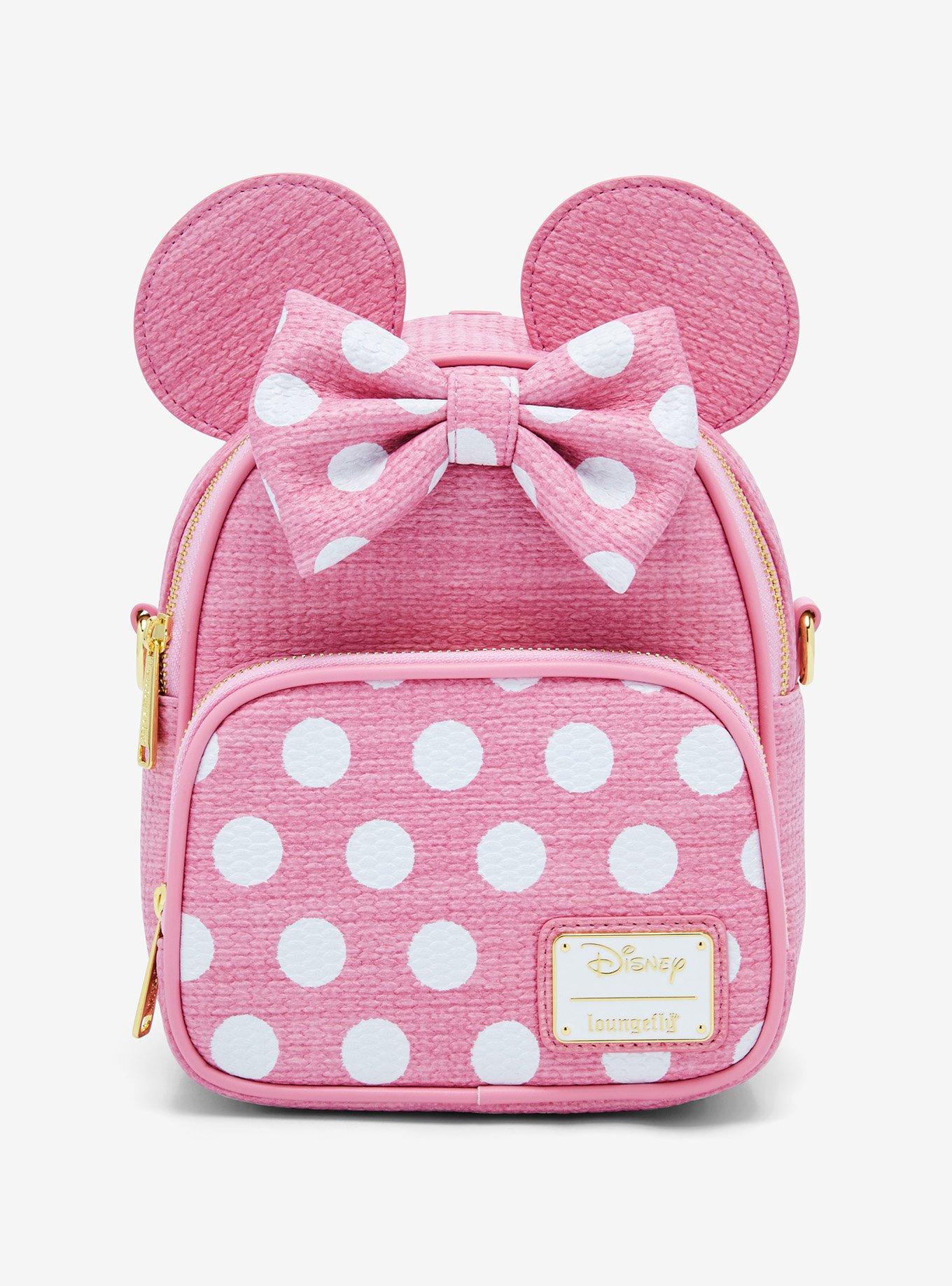 Loungefly Disney Minnie Mouse Pink Polka Dot Convertible Crossbody Bag, , hi-res