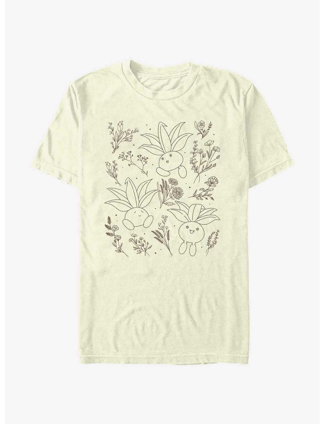 Pokemon Oddish Forest Flowers T-Shirt, NATURAL, hi-res