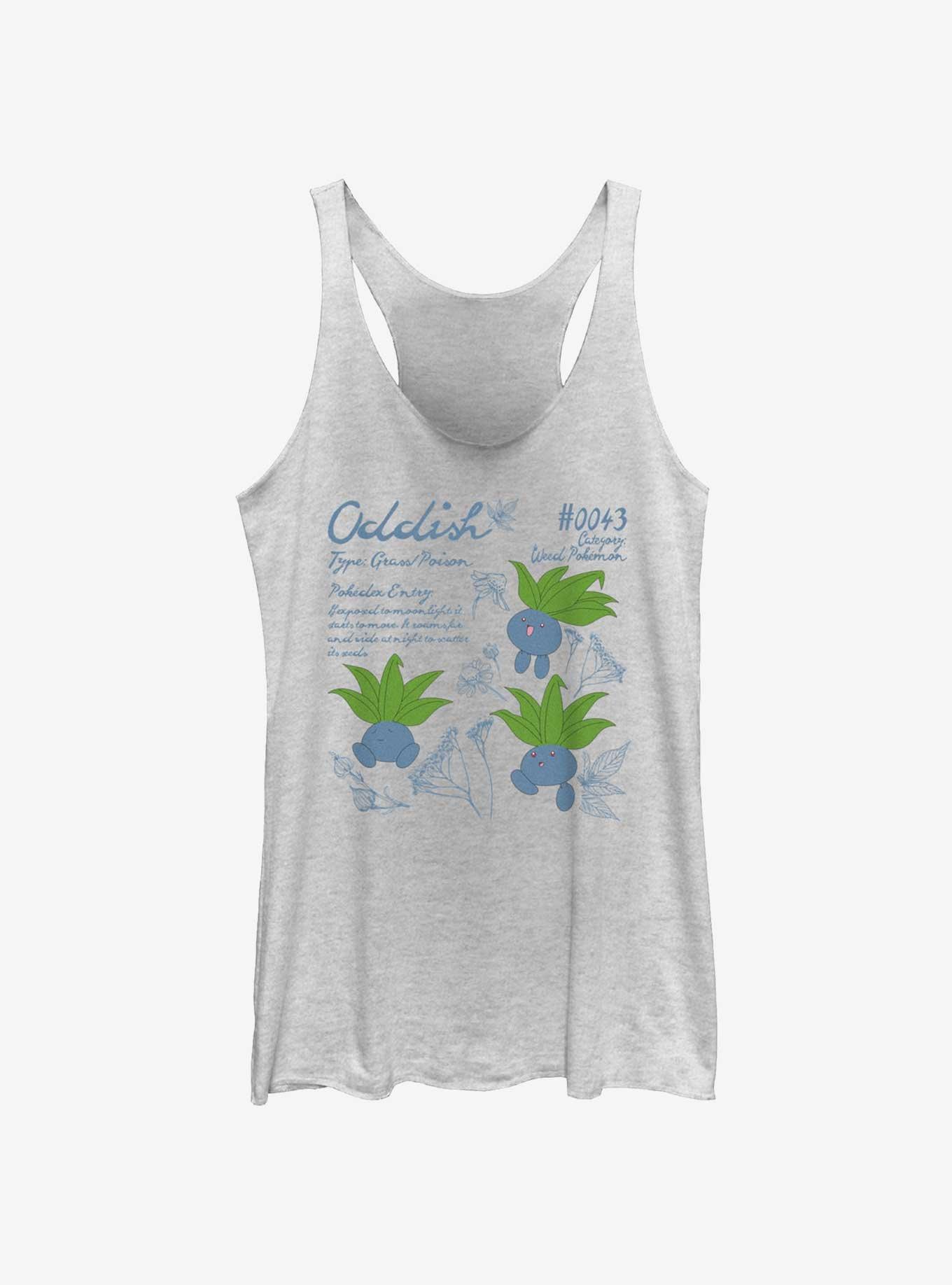 Pokemon Oddish Study Girls Tank, WHITE HTR, hi-res