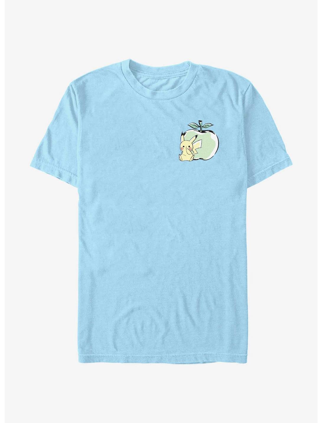 Pokemon Chibi Pikachu Apple T-Shirt, LT BLUE, hi-res