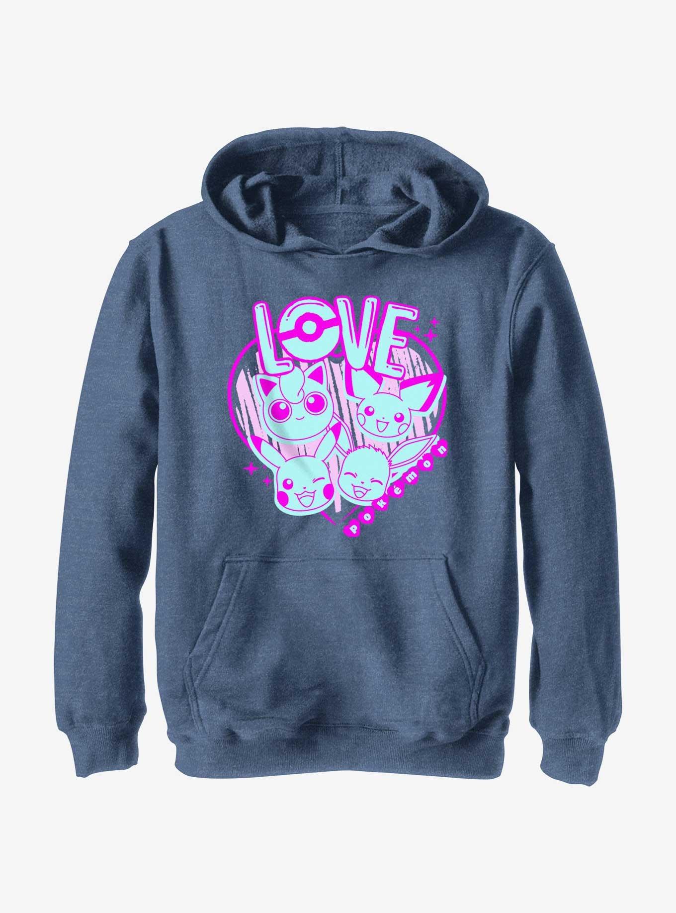 Pokemon Love Neon Youth Hoodie, , hi-res