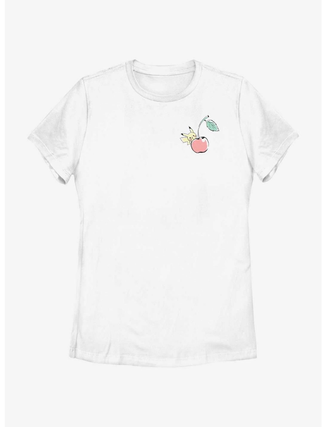 Pokemon Chibi Pikachu Cherry Womens T-Shirt, WHITE, hi-res