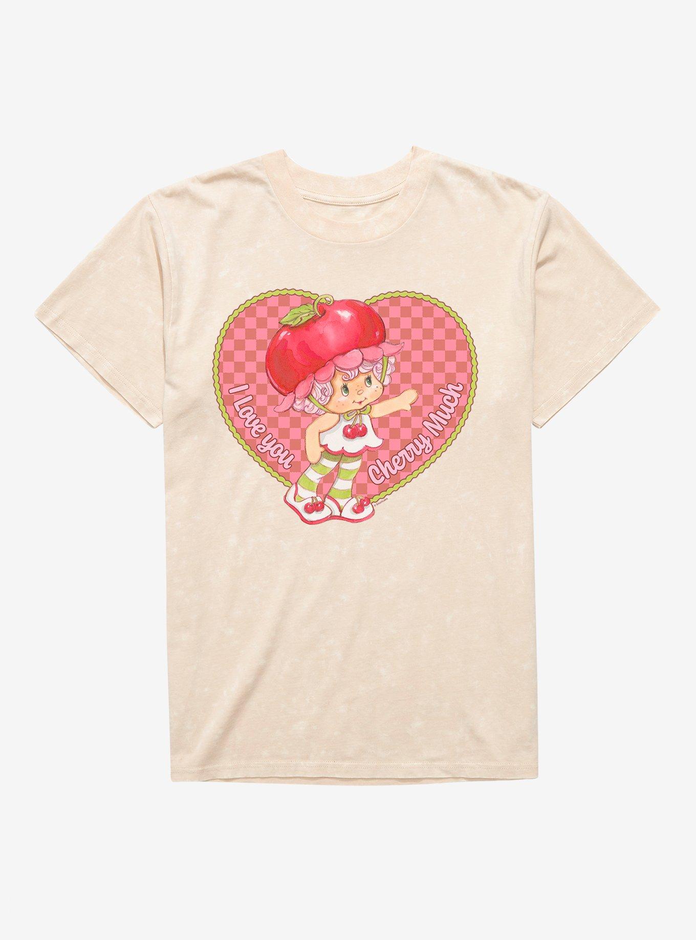 Strawberry Shortcake Cherry Cuddler I Love You Cherry Much Mineral Wash T-Shirt, NATURAL MINERAL WASH, hi-res