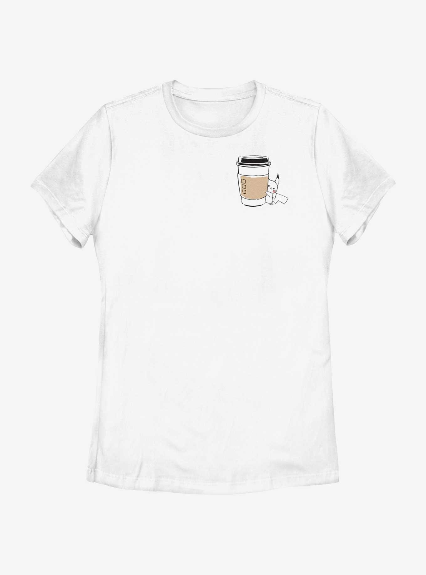 Pokemon Chibi Pikachu Coffee Womens T-Shirt, WHITE, hi-res