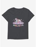 Pusheen Believe Girls T-Shirt Plus Size, CHARCOAL HEATHER, hi-res