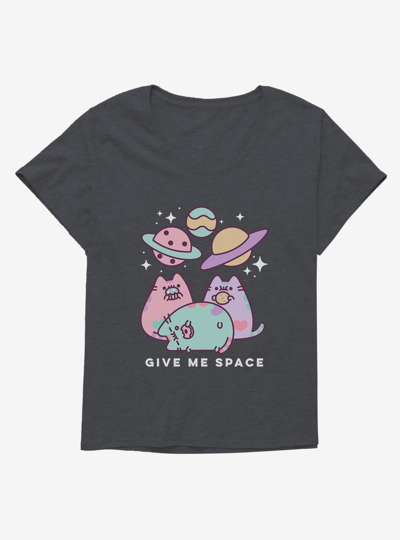 Pusheen Give Me Some Space Girls T-Shirt Plus Size, CHARCOAL HEATHER, hi-res