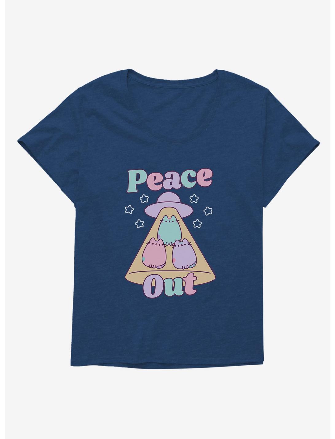 Pusheen Peace Out Girls T-Shirt Plus Size, ATHLETIC NAVY, hi-res