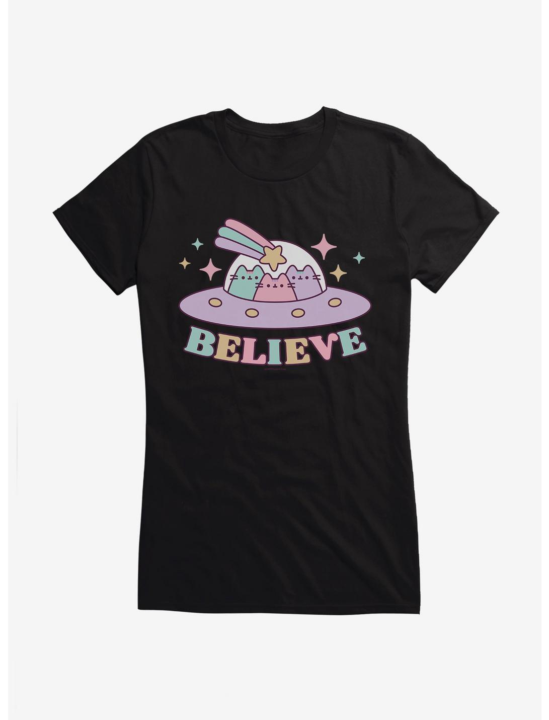 Pusheen Believe Girls T-Shirt, BLACK, hi-res