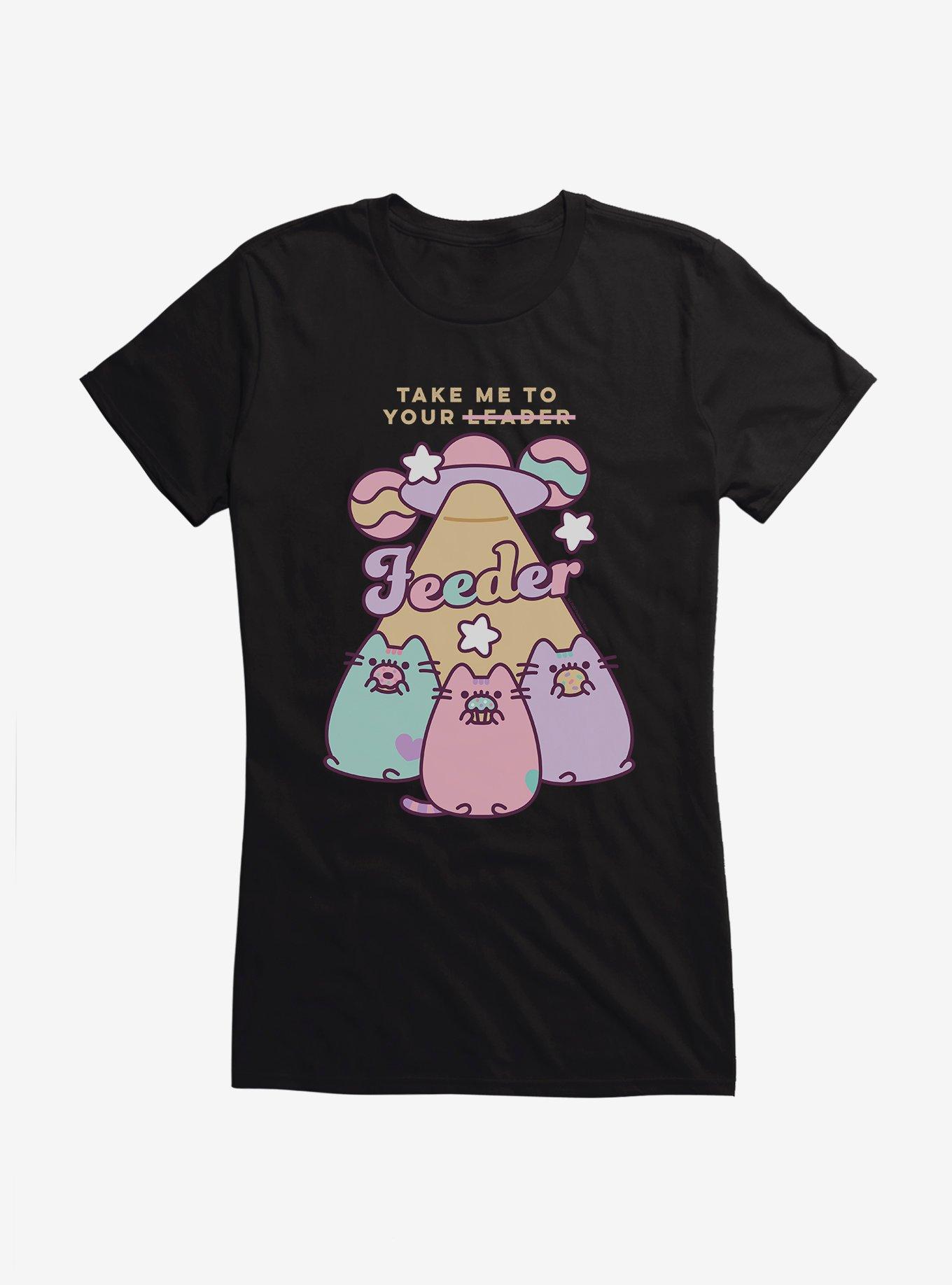 Pusheen Take Me To Your Feeder Girls T-Shirt, BLACK, hi-res