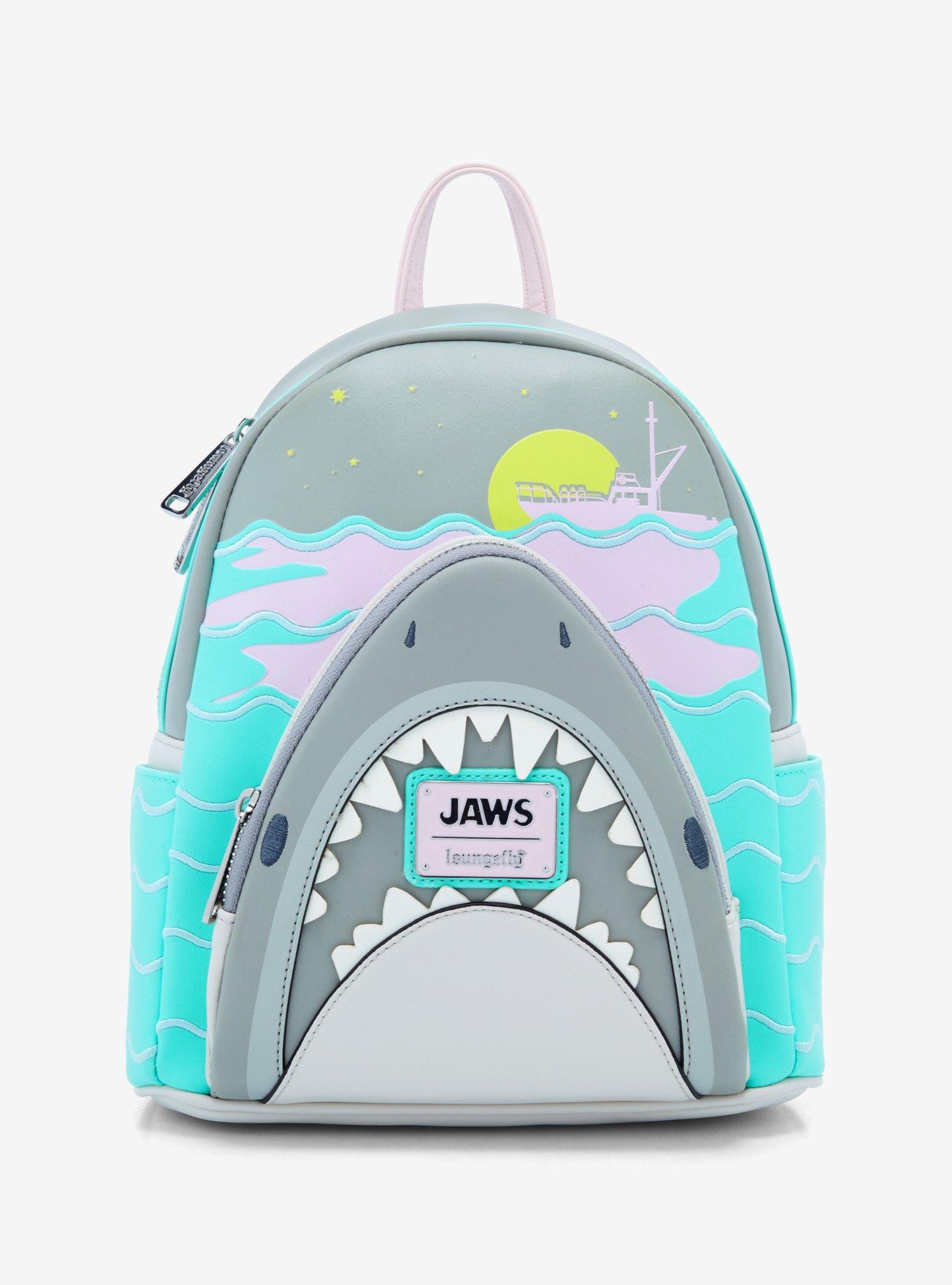 Loungefly JAWS Black and Blue Backpack Loungefly Universal Jaws 50th Anniversary Mini Backpack  main image 4