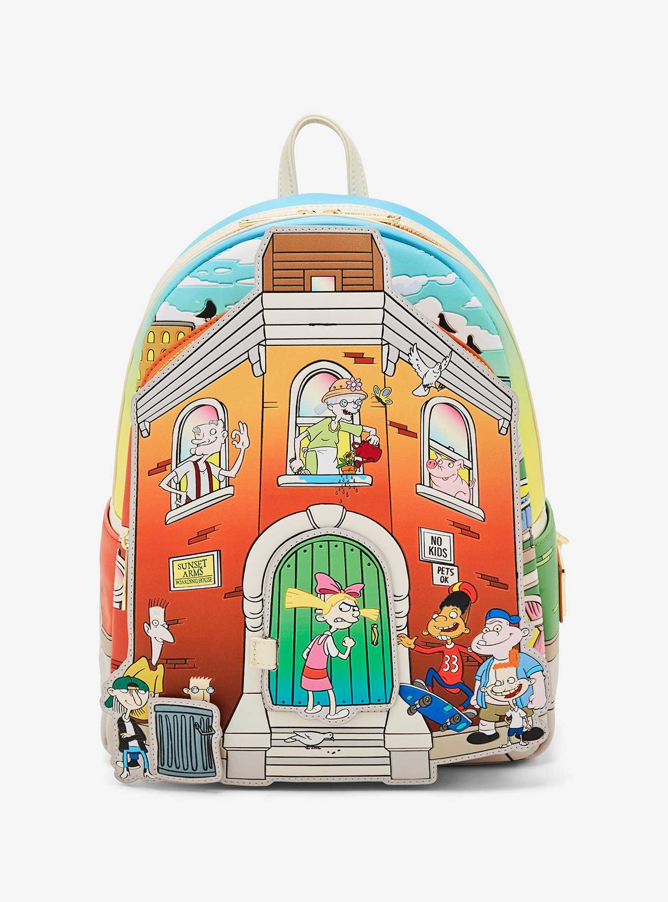 Loungefly Hey Arnold! Boarding House Magnetic Mini Backpack, , hi-res